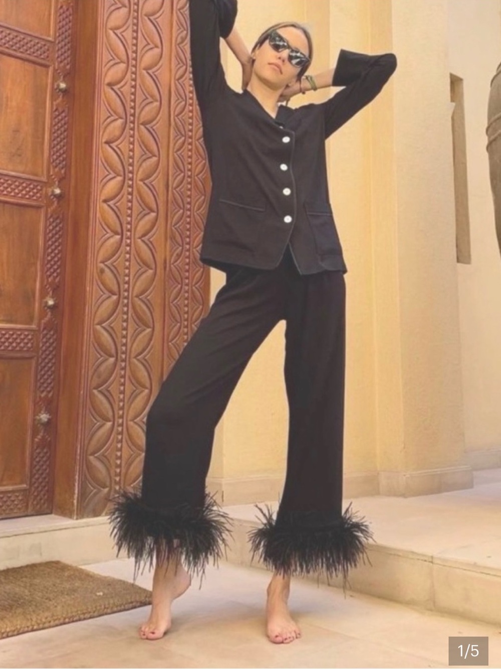Black feather SLEEPER pants